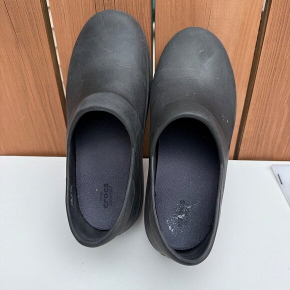 Crocs Bistro Black Slip Resistant Clogs W10 - Picture 8 of 9